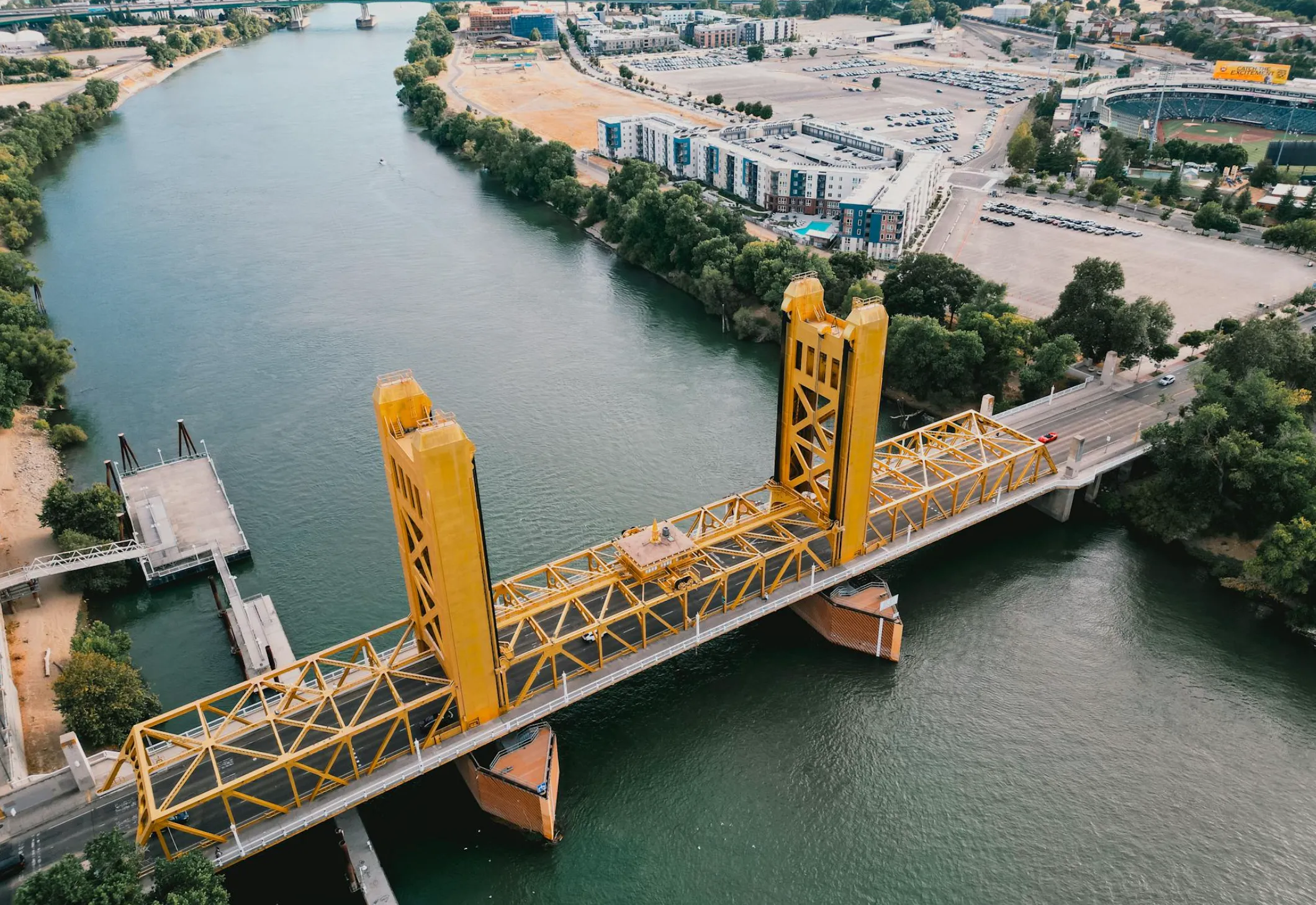 Old Sacramento boardwalks and riverfront
